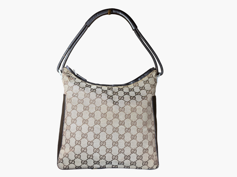 Vintage Gucci GG Monogram flat hobo shoulder bag, Tom Ford era
