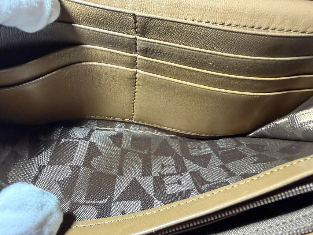 Furla Continental-Geldbörse aus hellbraunem Krokoprägeleder