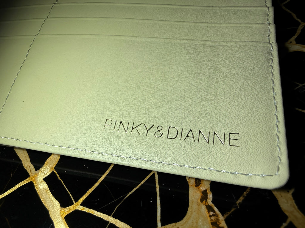 Pinky&Dianne Ivory Long Bifold Wallet in Croc-Embossed Leather
