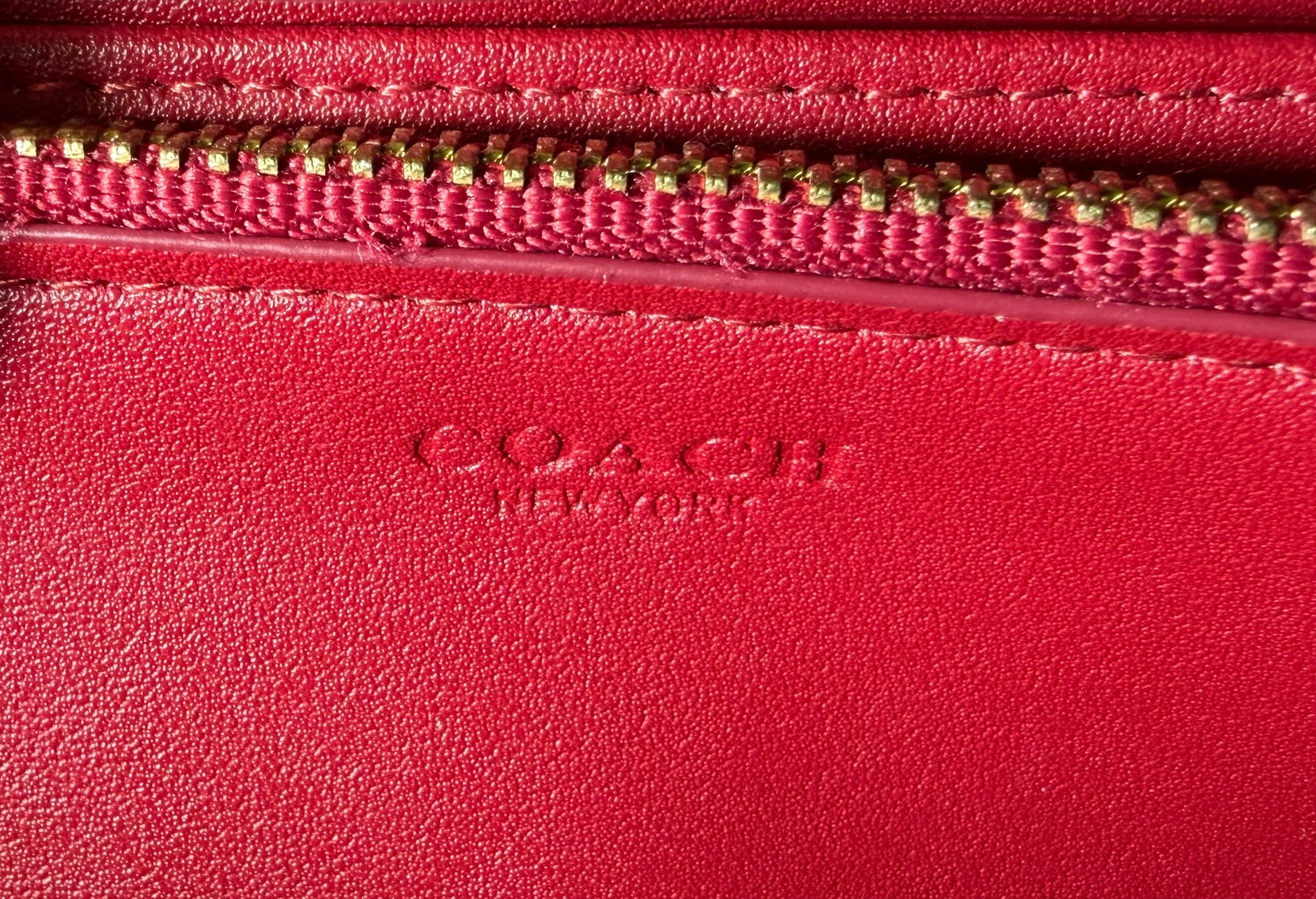 Coach Pink Long Zip-Around Wallet in Pebbled Leather