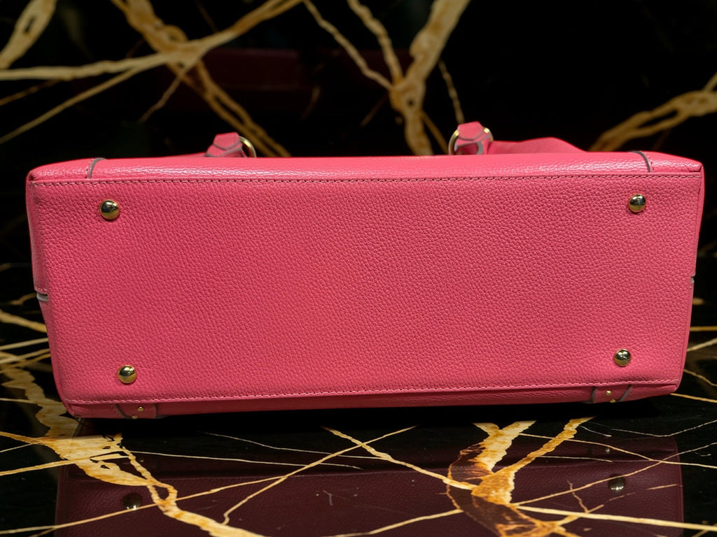 Samantha Thavasa Pink Pebbled Leather Tote Bag