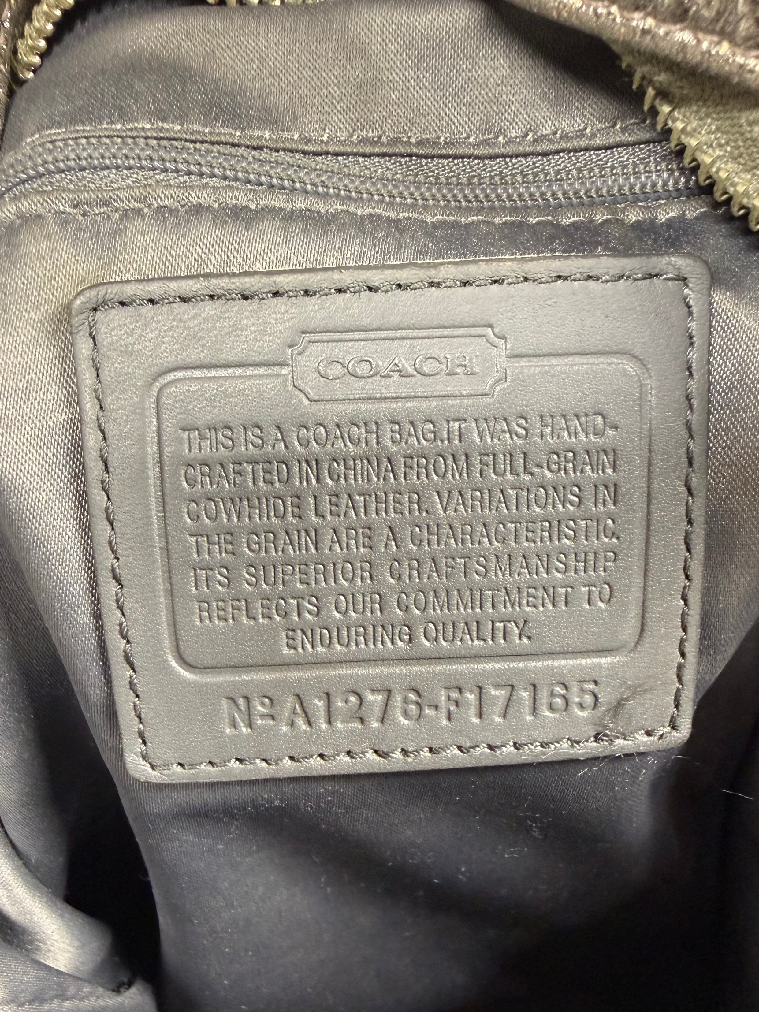 Coach Metallic Silver Leather Hobo 'Brooke' Shoulder Bag