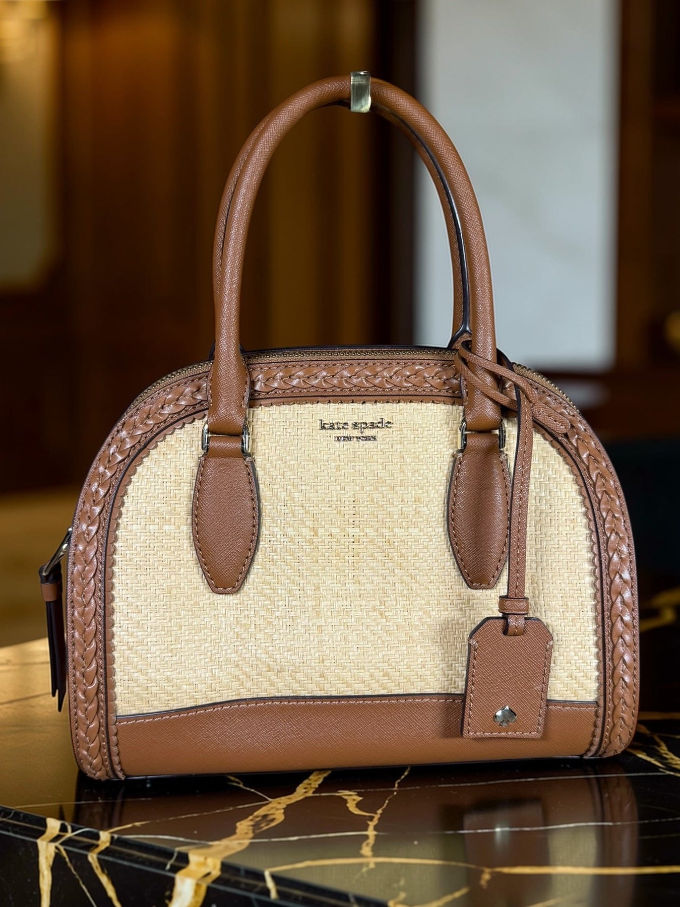 Kate Spade New York Reiley Straw Dome Satchel