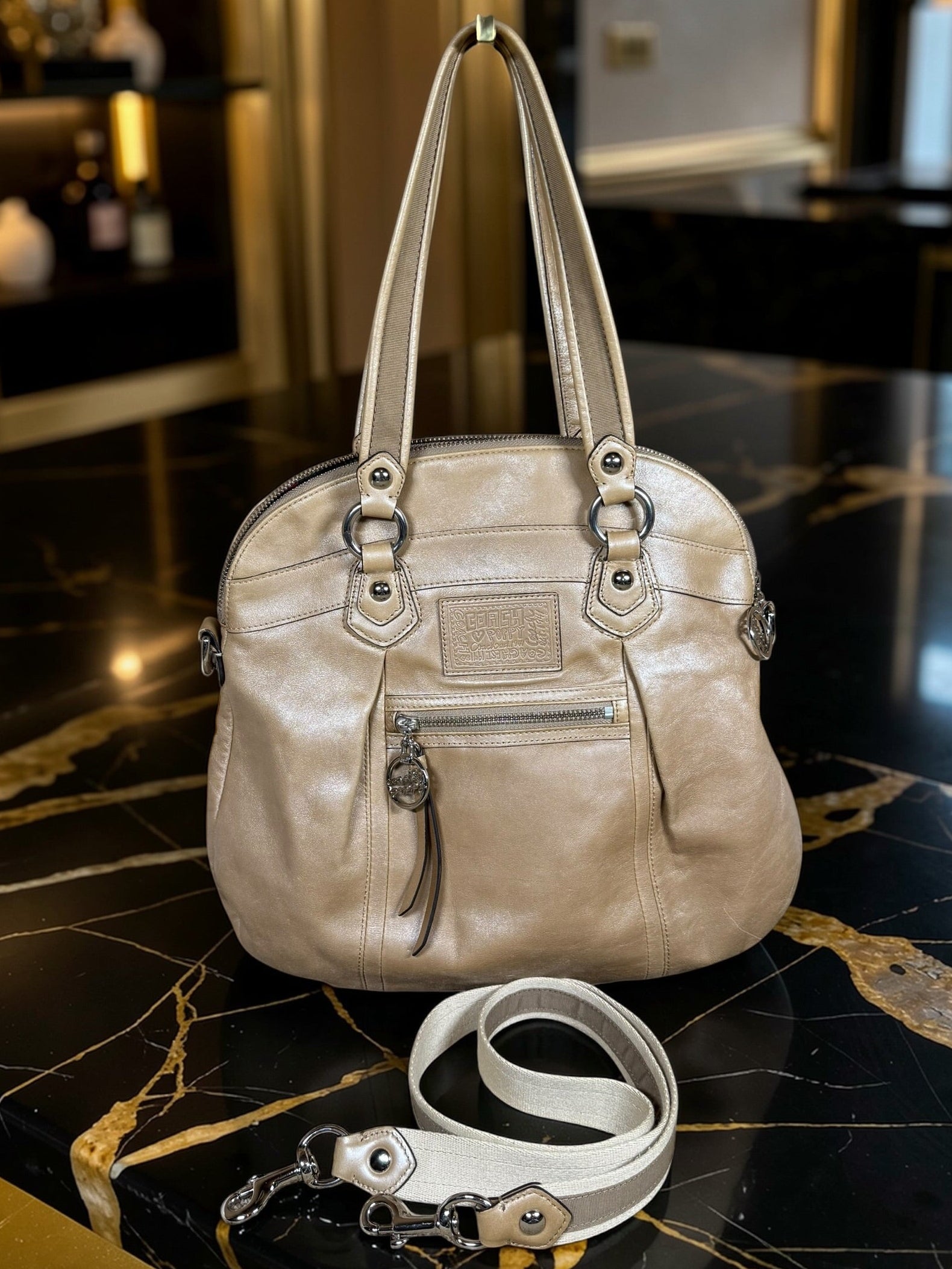 Coach Poppy Collection Tan Hobo/Shoulder Bag