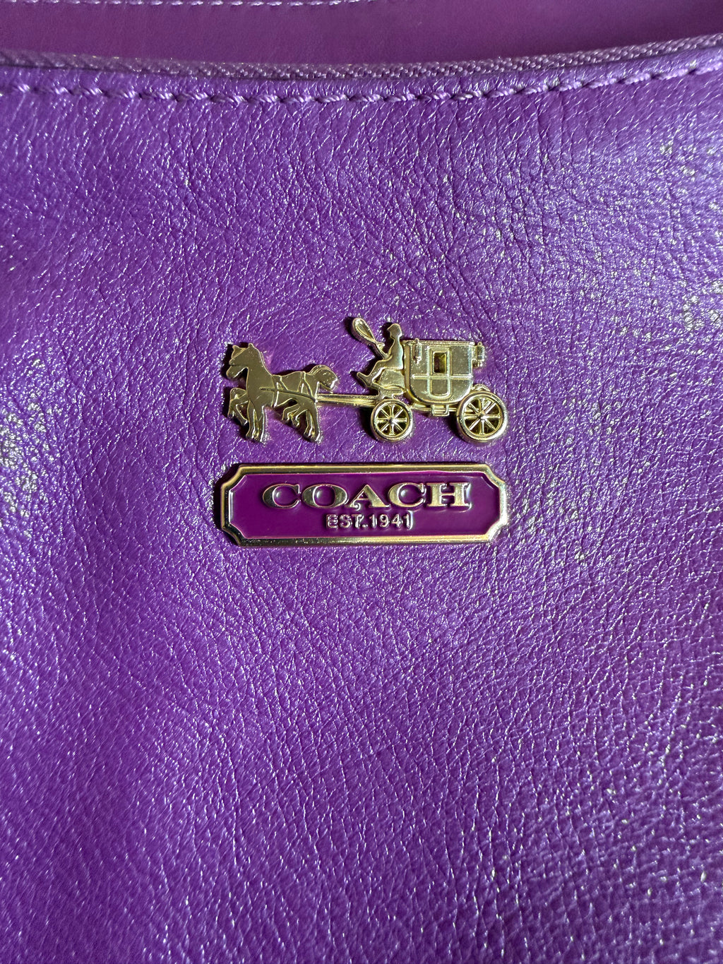 Coach Legacy Purple Leather Madison Hailey Hobo Shoulder Bag