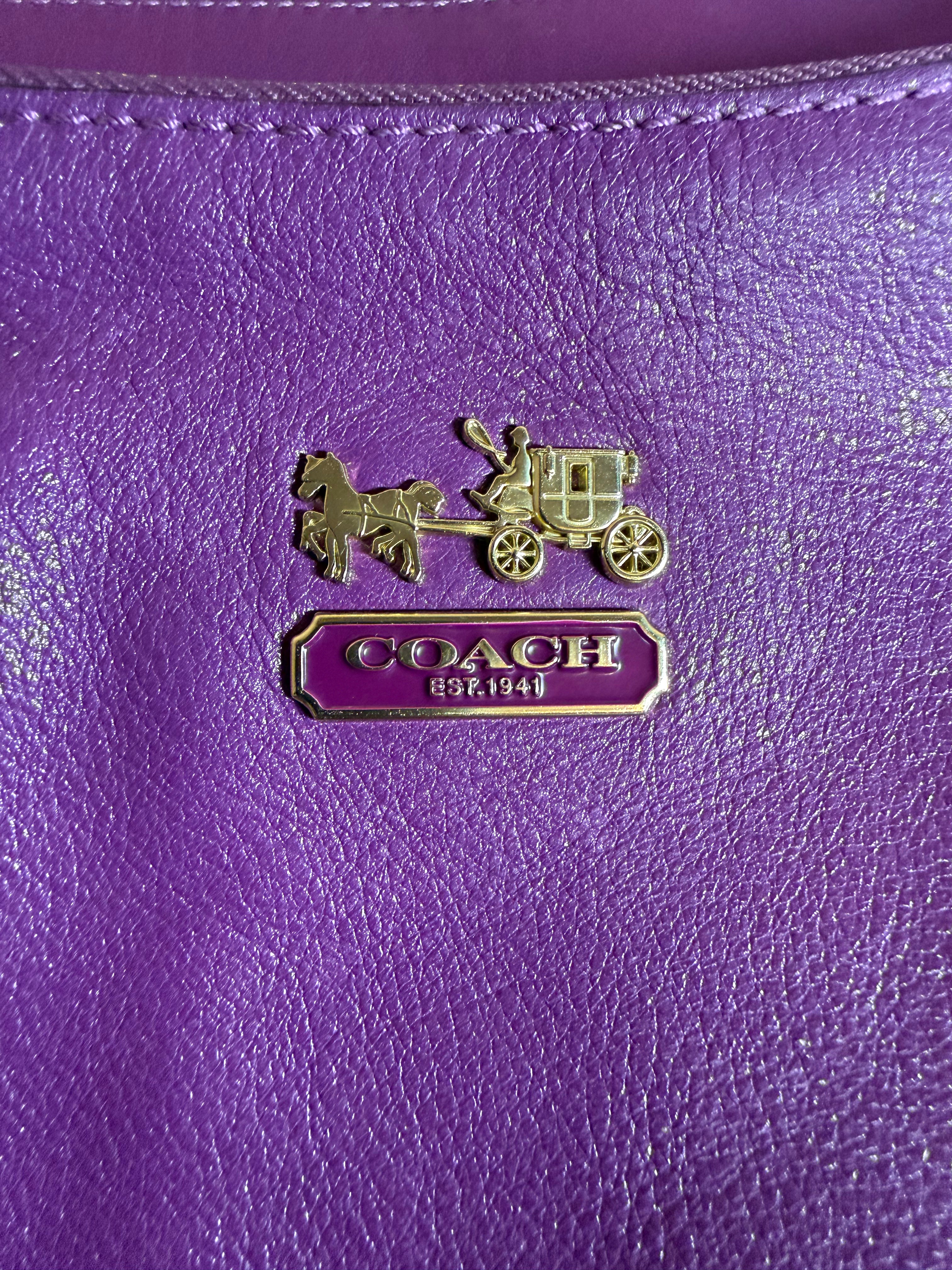 Coach Legacy Purple Leather Madison Hailey Hobo Shoulder Bag