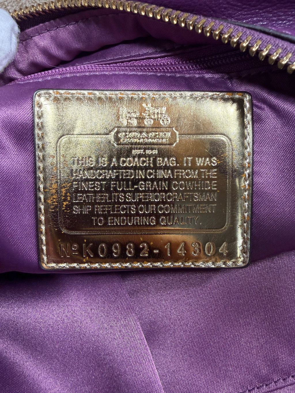 Coach Legacy Purple Leather Madison Hailey Hobo Shoulder Bag