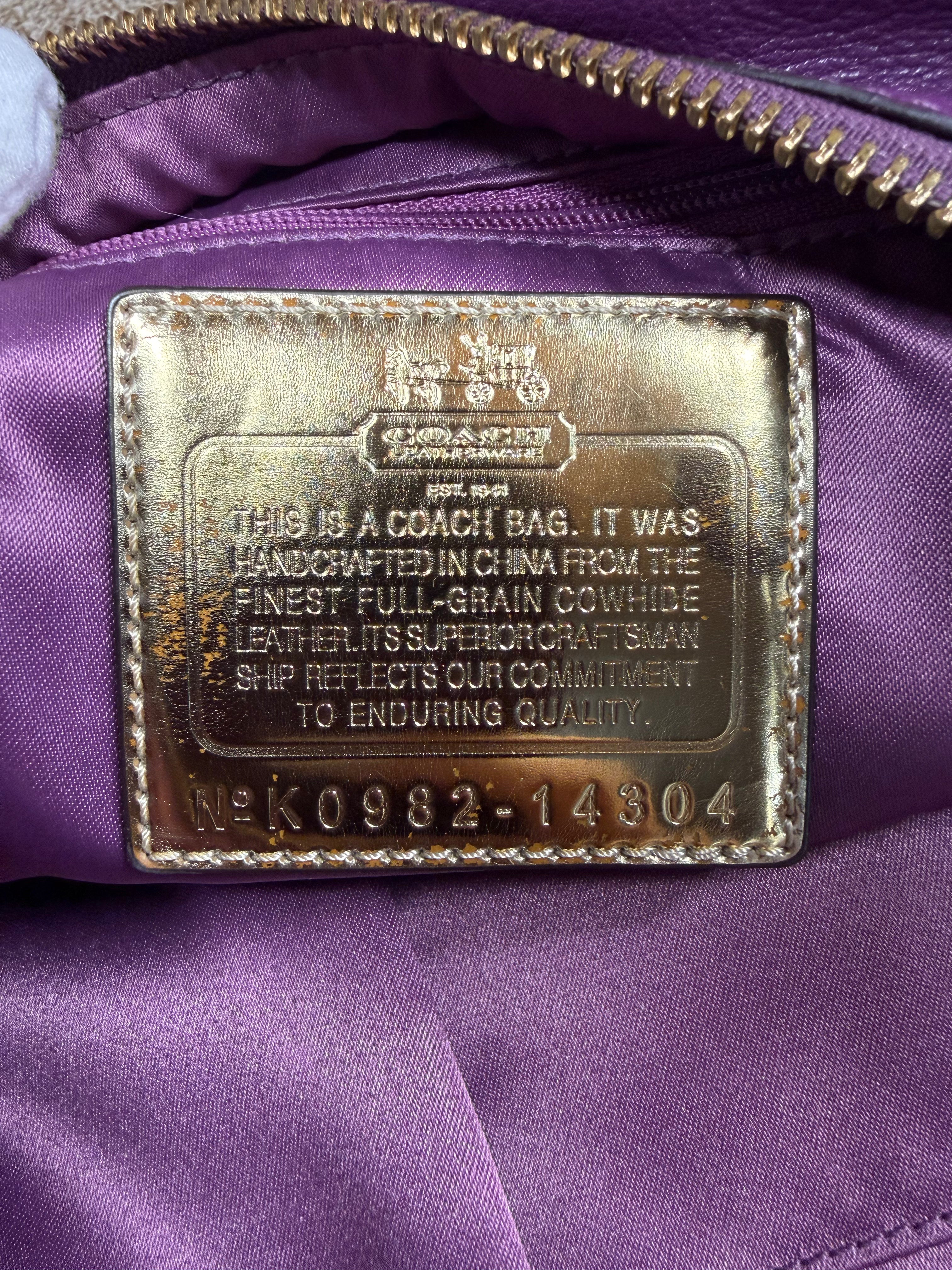 Coach Legacy Purple Leather Madison Hailey Hobo Shoulder Bag