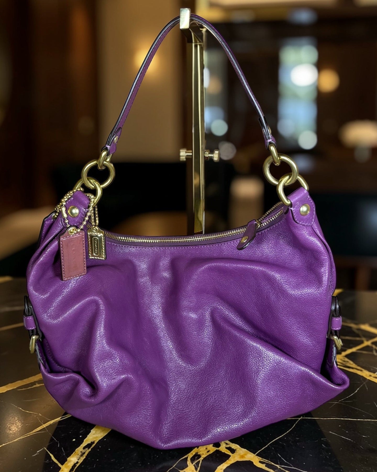 Coach Legacy Purple Leather Madison Hailey Hobo Shoulder Bag