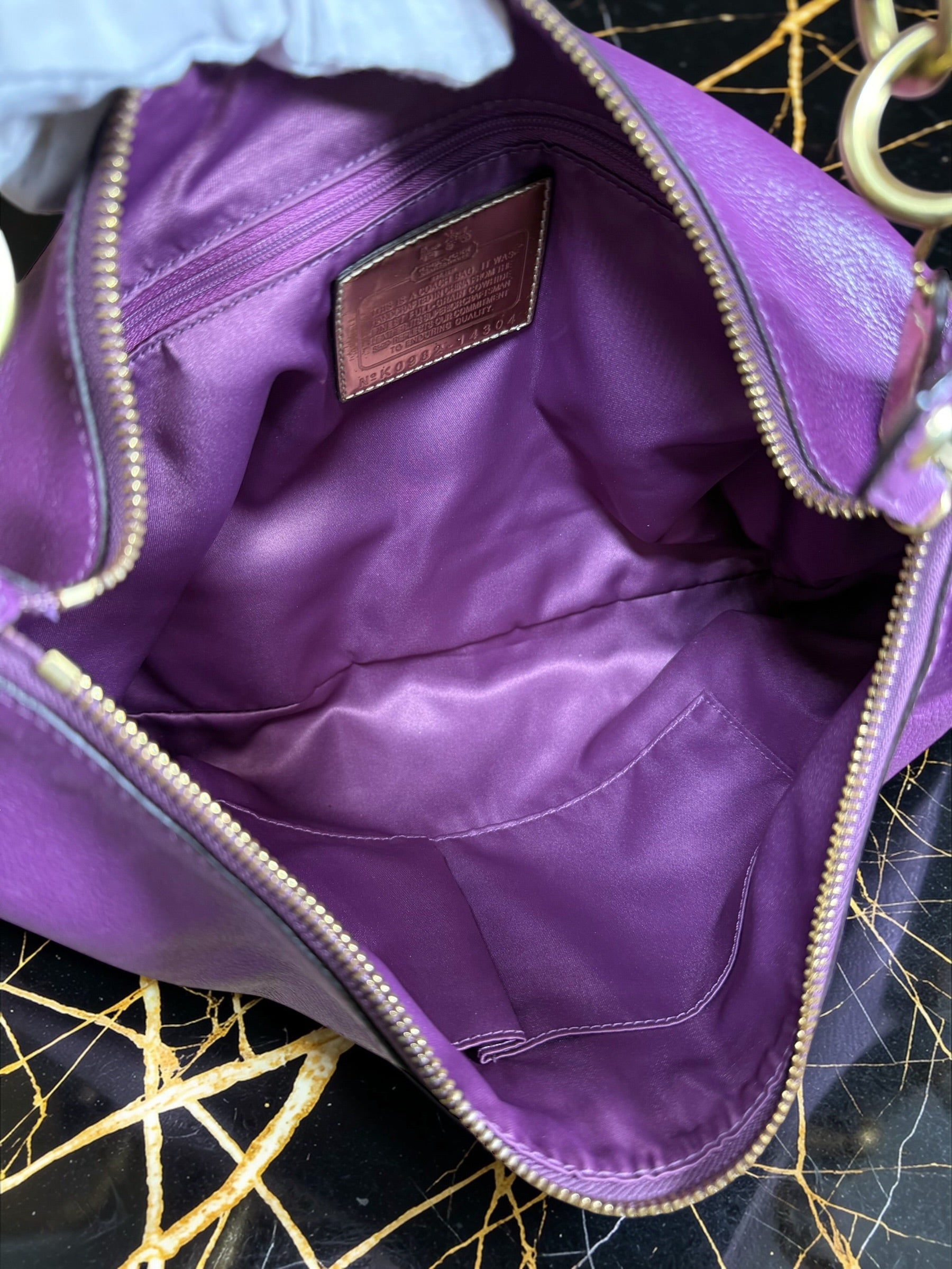 Coach Legacy Purple Leather Madison Hailey Hobo Shoulder Bag