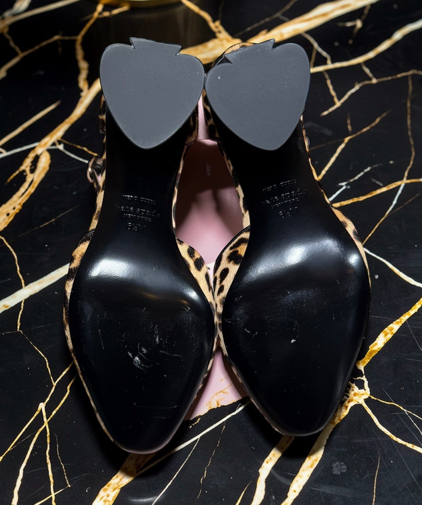 Kate Spade New York leopard-print fur heels