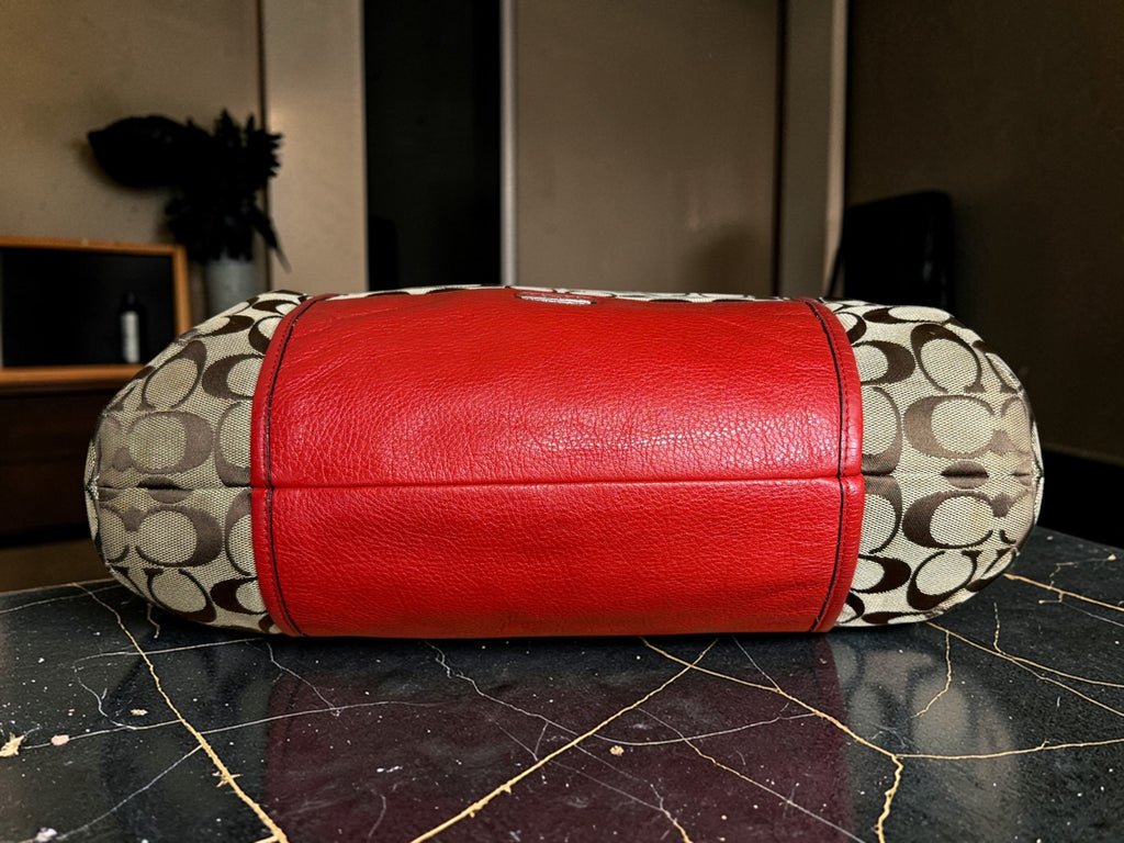 Coach Signature Jacquard Hobo Tote/Shoulder Bag