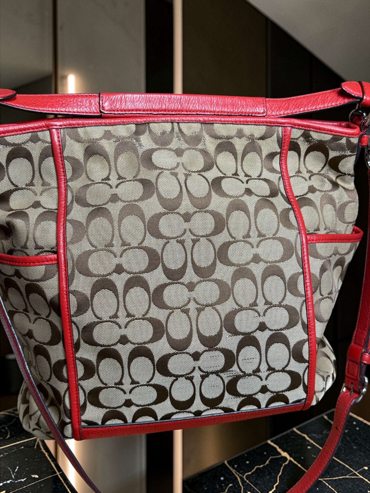 Coach Signature Jacquard Hobo Tote/Shoulder Bag