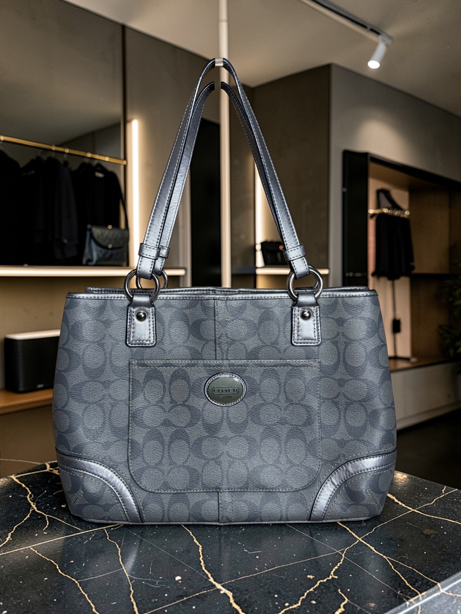 Coach Signature Gray Tote Bag