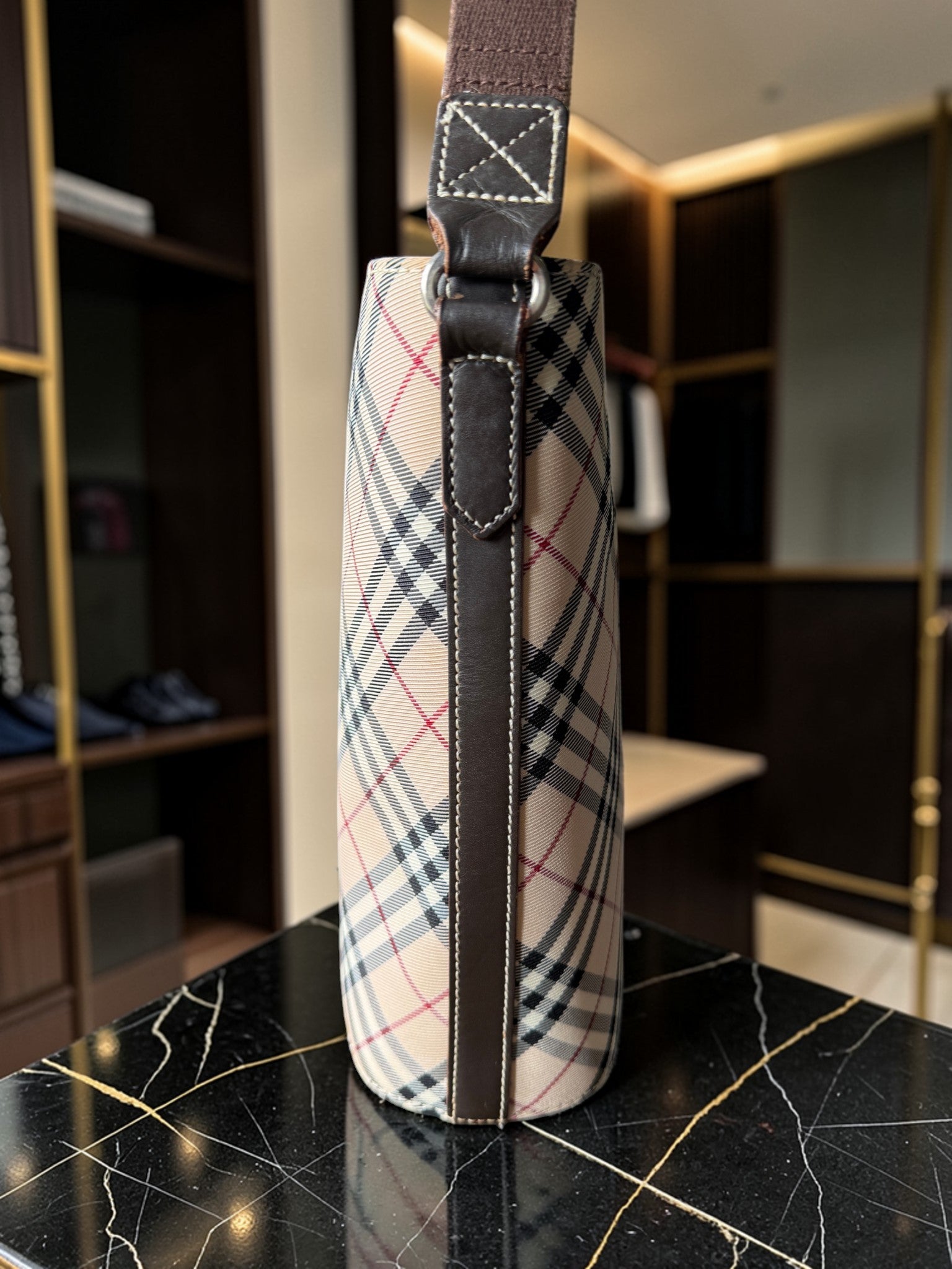 Burberry Blue Label Nova Check Bucket Shoulder Bag
