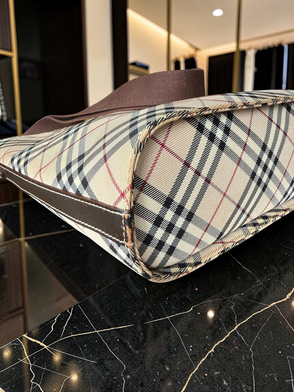 Burberry Blue Label Nova Check Bucket Shoulder Bag