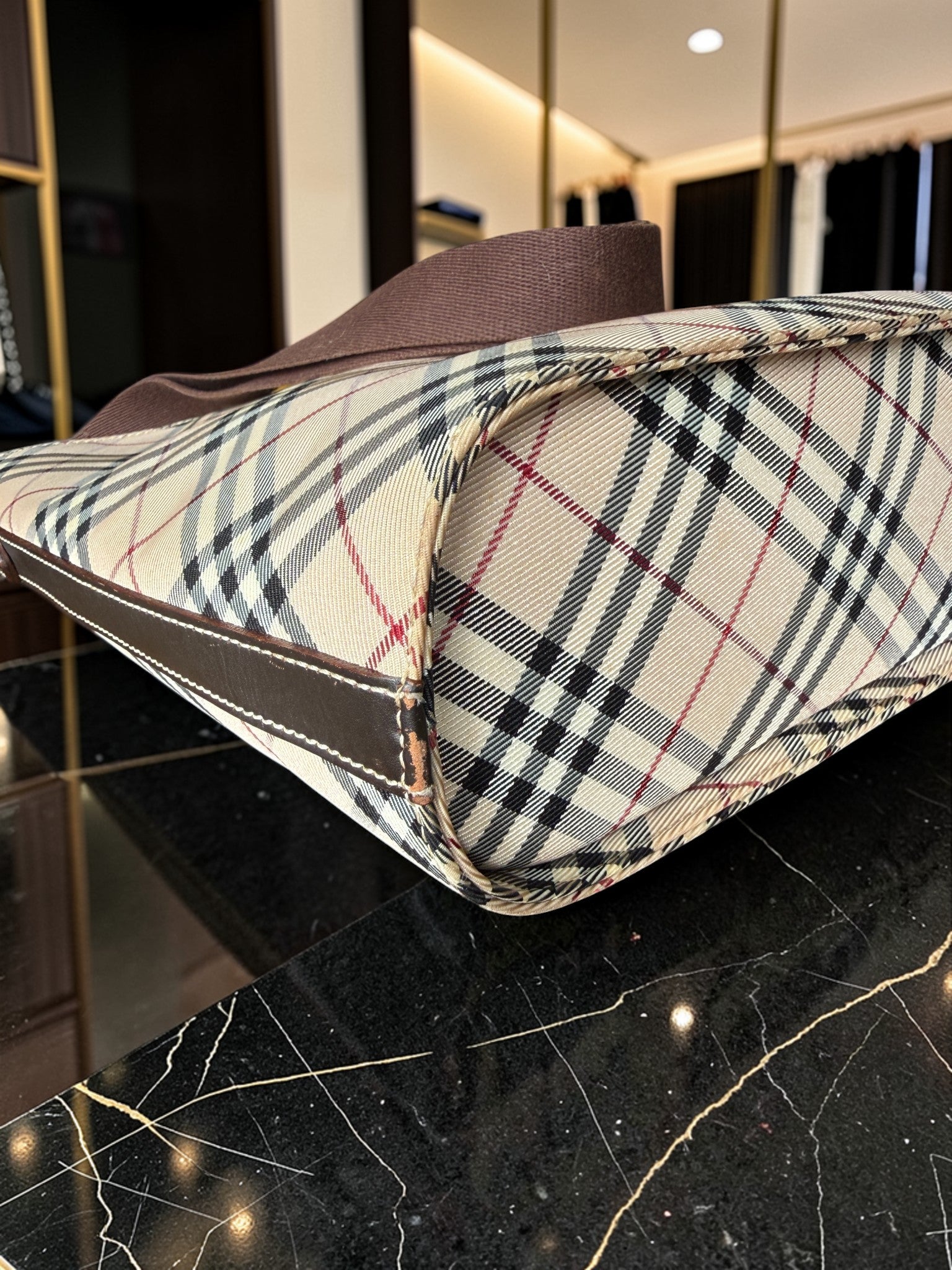 Burberry Blue Label Nova Check Bucket Shoulder Bag