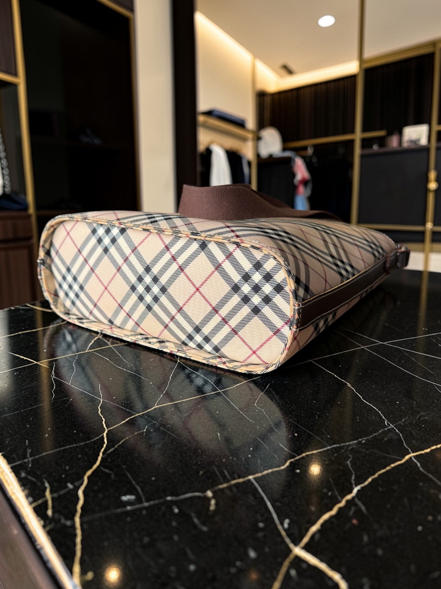 Burberry Blue Label Nova Check Bucket Shoulder Bag