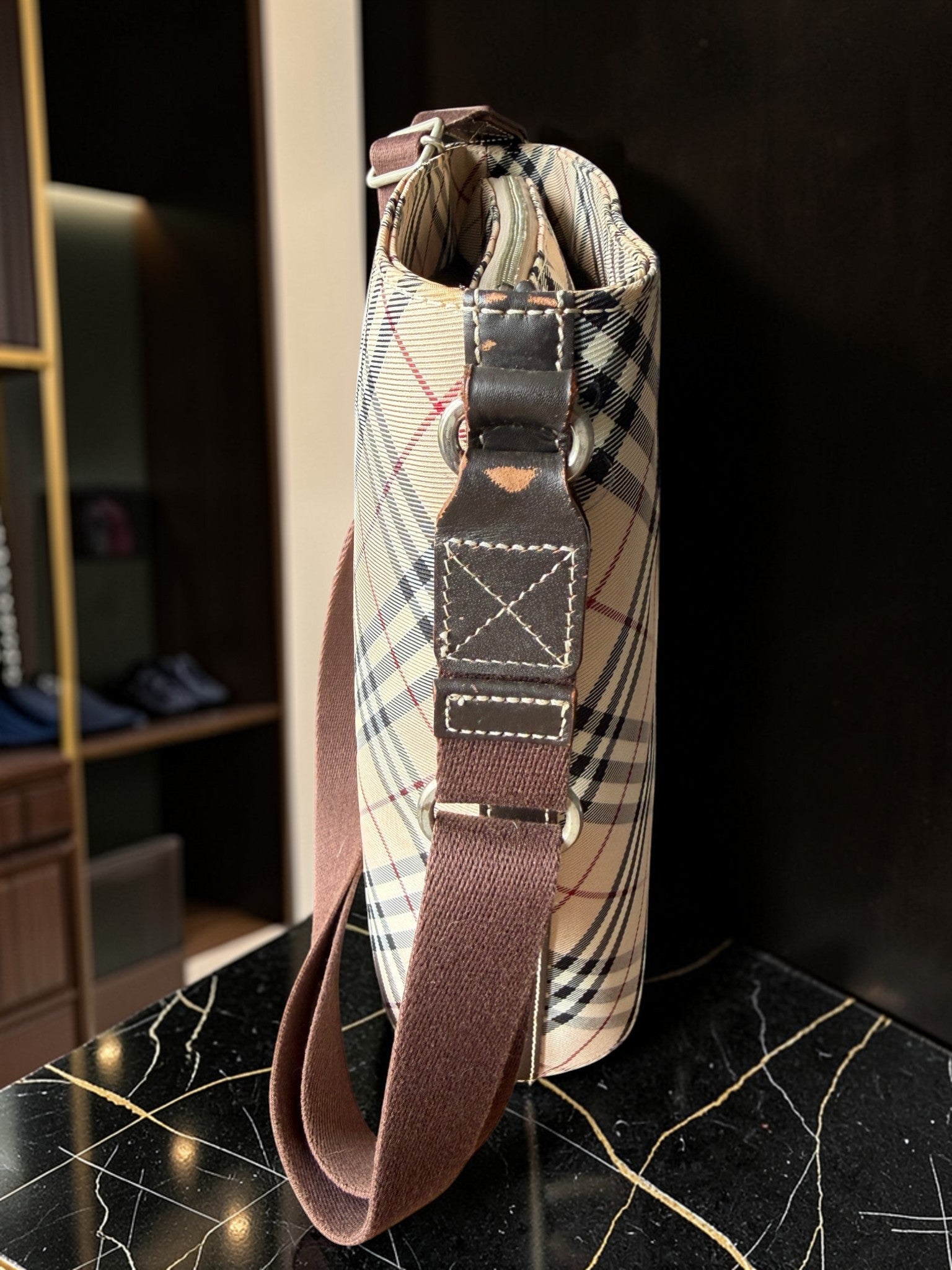 Burberry Blue Label Nova Check Bucket Shoulder Bag