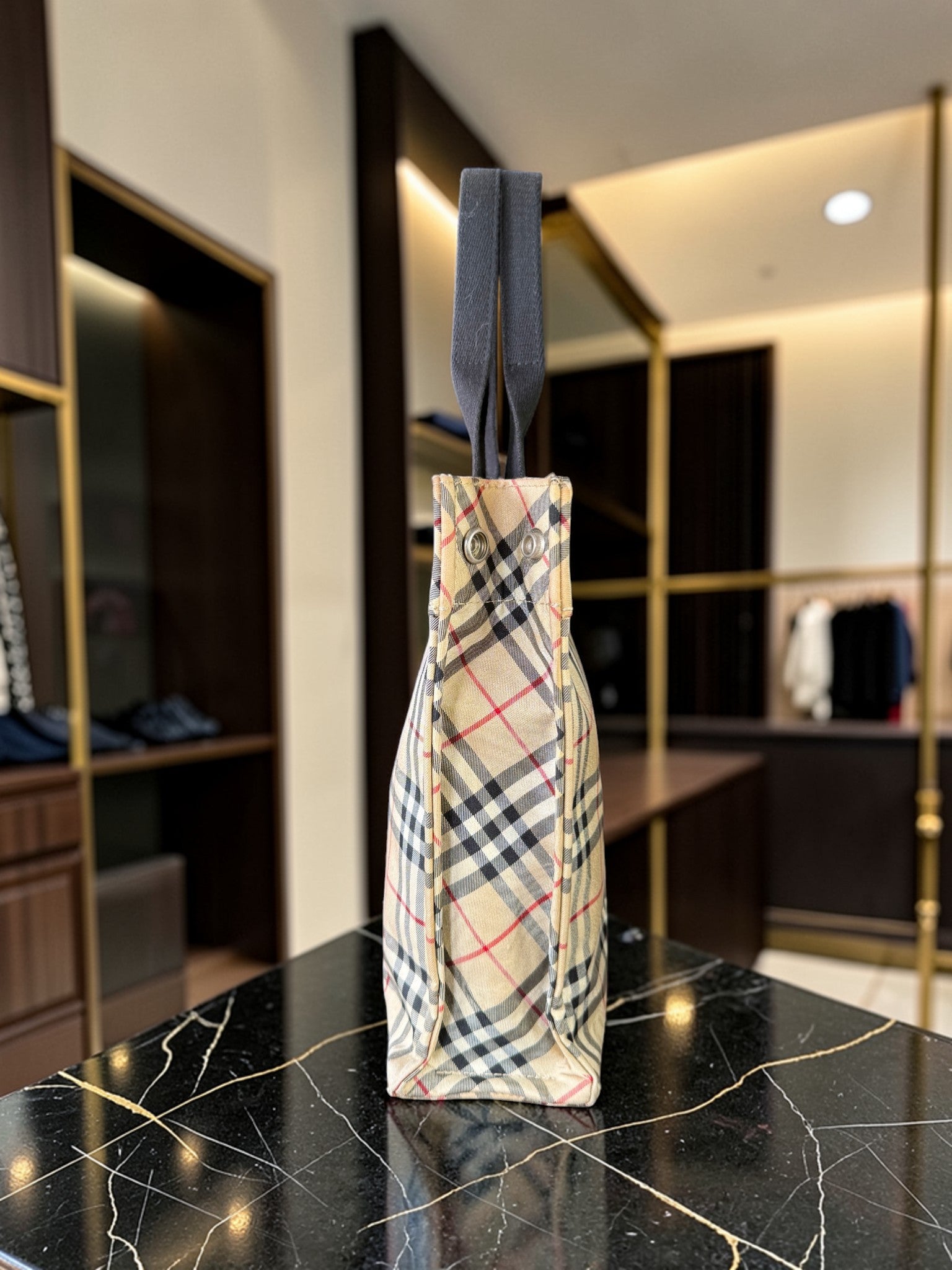 Burberry Blue Label Nova Check Nylon Tote Bag