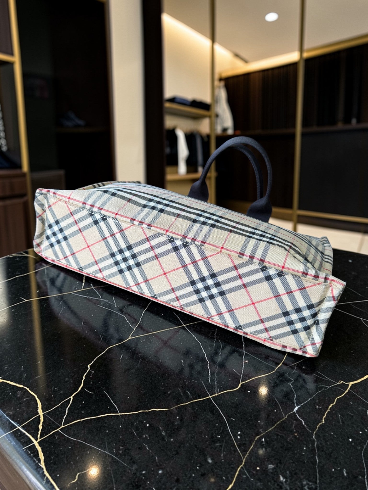 Burberry Blue Label Nova Check Nylon Tote Bag