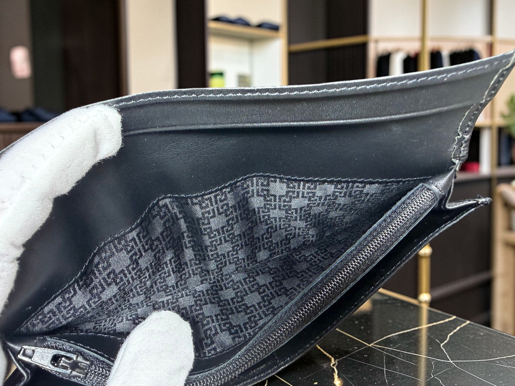 Givenchy Gentleman Paris Black Leather Bifold Long Wallet