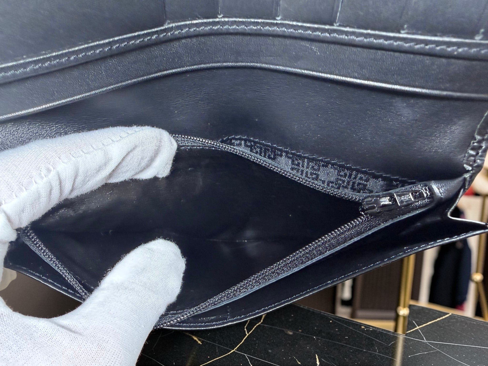 Givenchy Gentleman Paris Black Leather Bifold Long Wallet