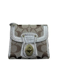 Coach Signature Metallic Gold Wallet with Twist Lock Hardware