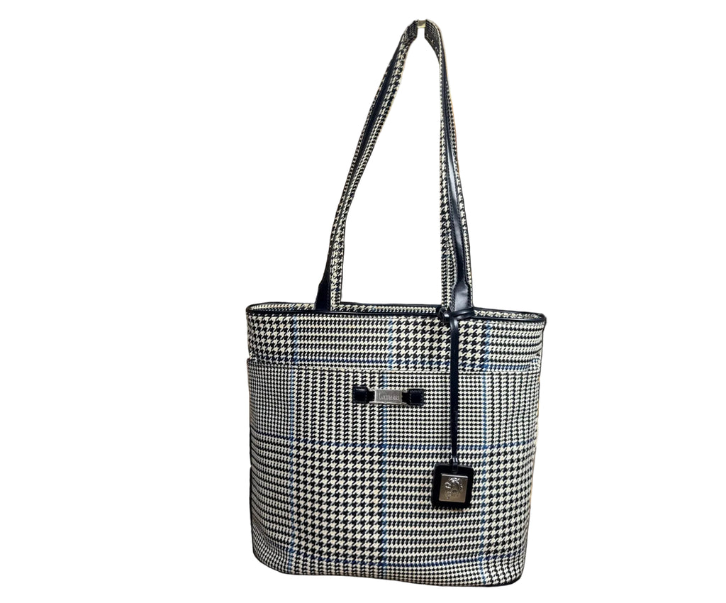 Lauren Ralph Lauren Houndstooth Tote Bag – Black & Cream Check