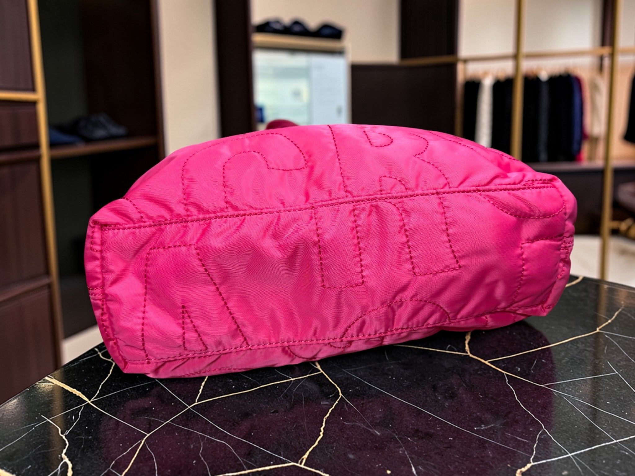 Marc by Marc Jacobs “Razor” Pink Quilted Logo Tote Bag