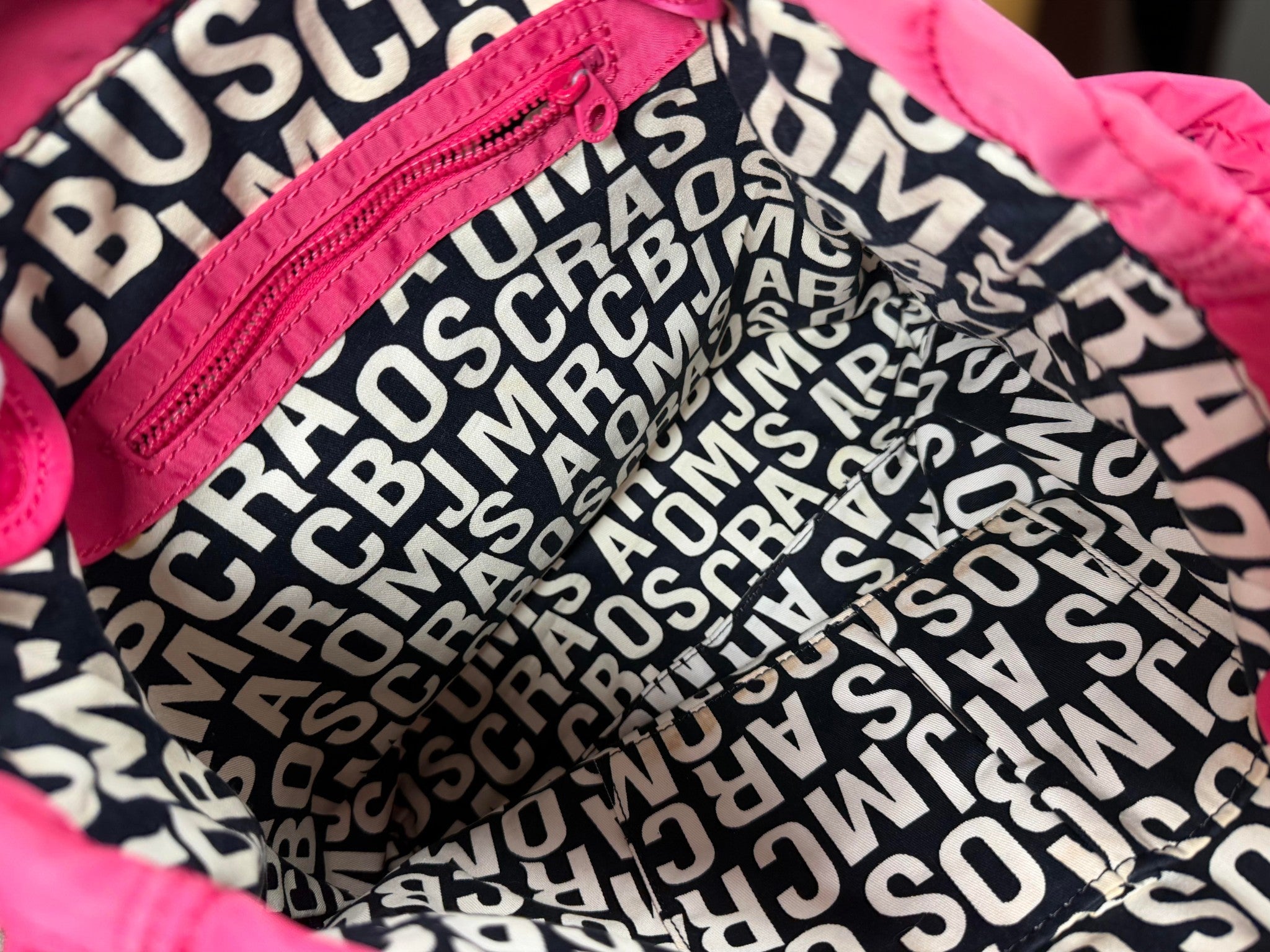 Marc by Marc Jacobs “Razor” Pink Quilted Logo Tote Bag