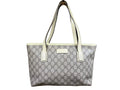 Gucci GG Supreme Joy Tote Bag Beige Monogram cream leather straps