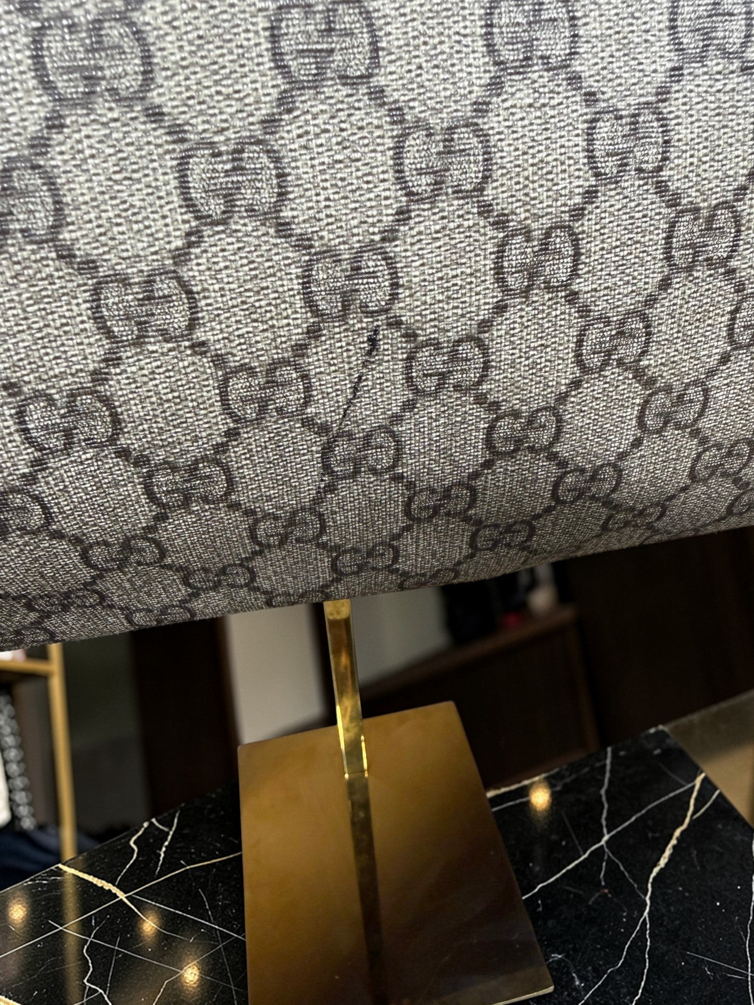 Gucci GG Supreme Joy Tote Bag Beige Monogram cream leather straps