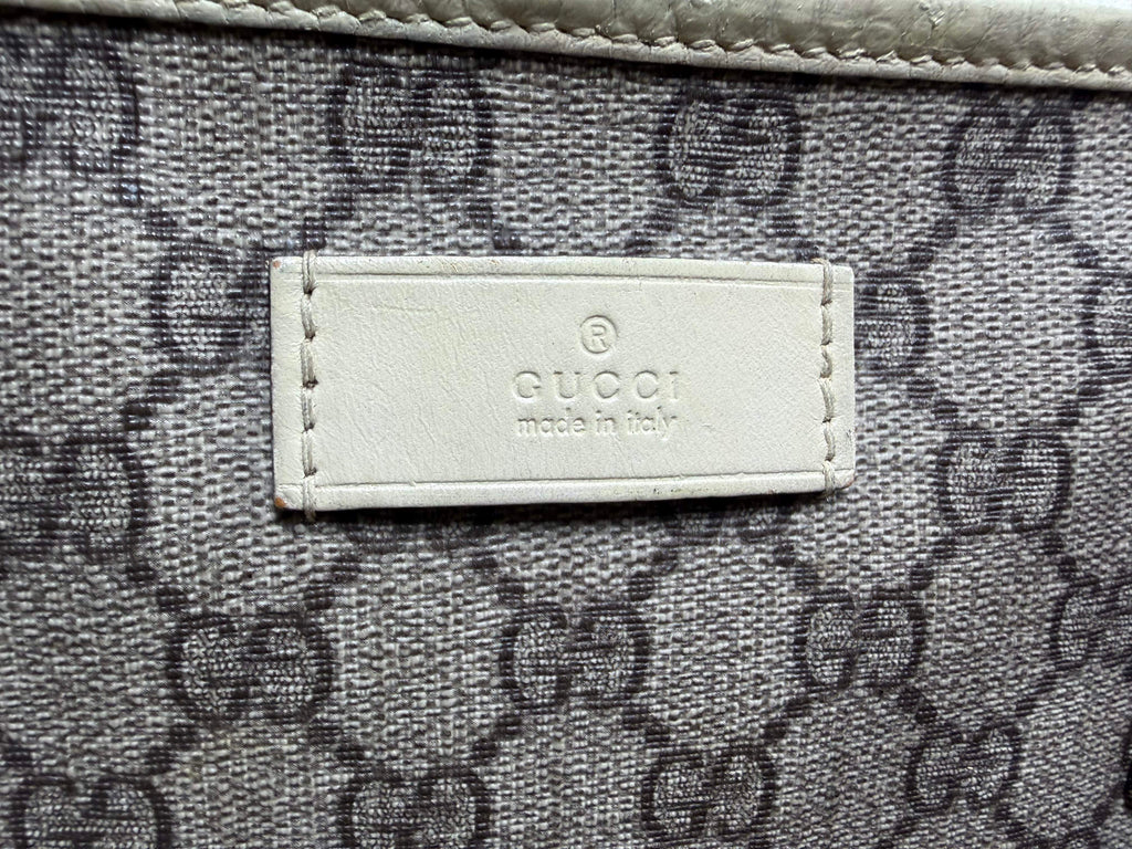 Gucci GG Supreme Joy Tote Bag Beige Monogram cream leather straps