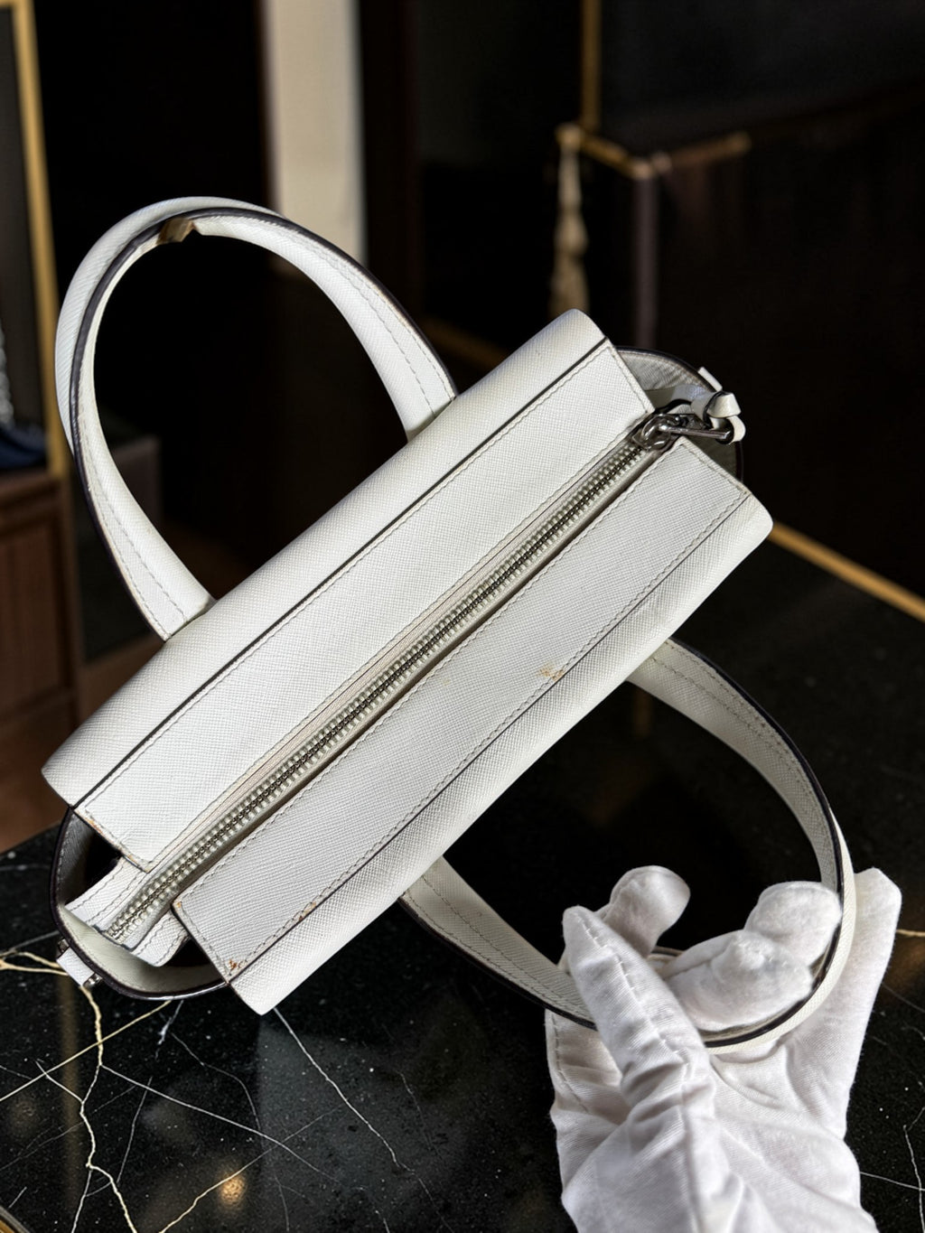 Coach Bleecker Riley Mini Carryall Tote crossbody White leather