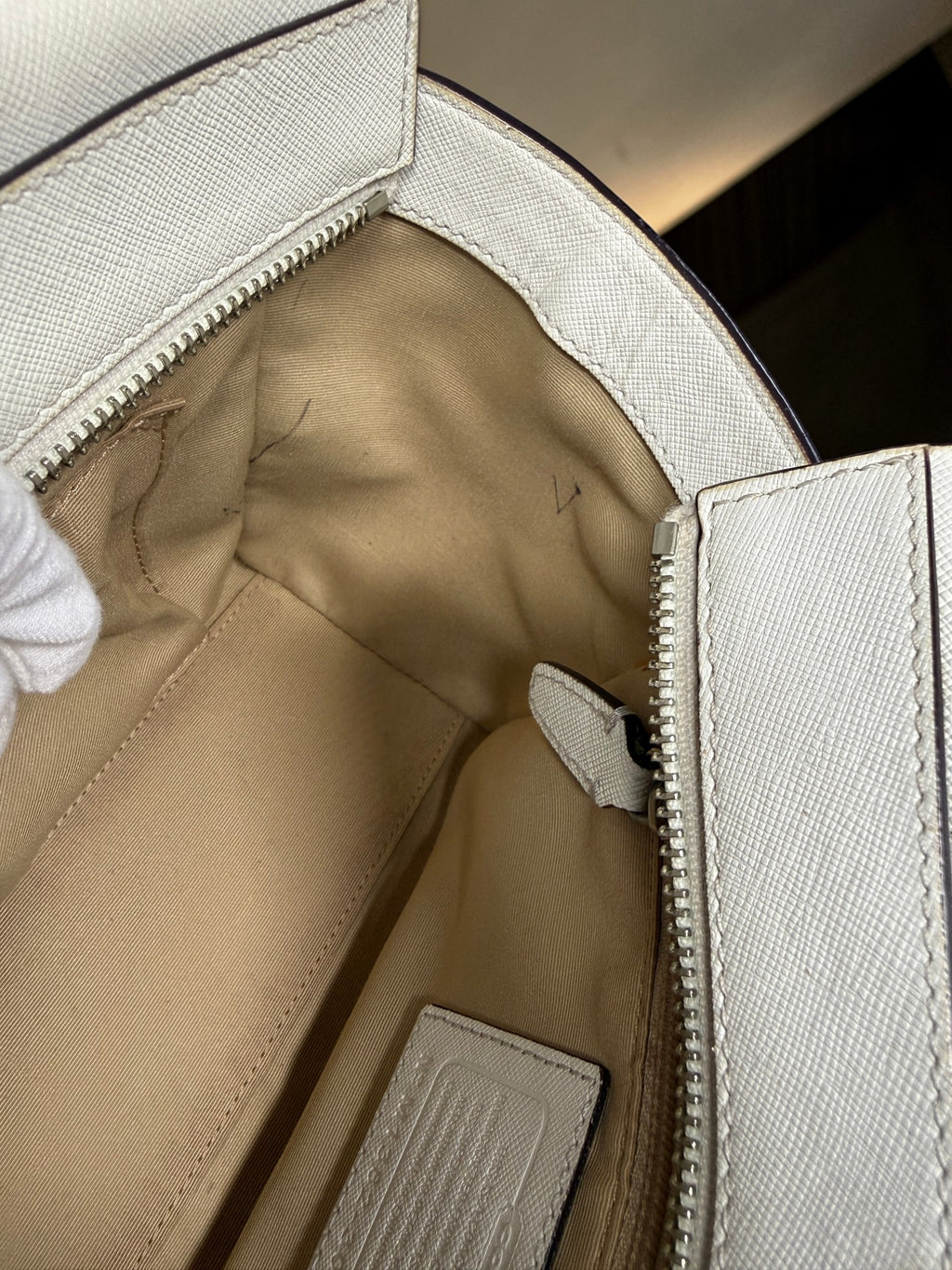 Coach Bleecker Riley Mini Carryall Tote crossbody White leather