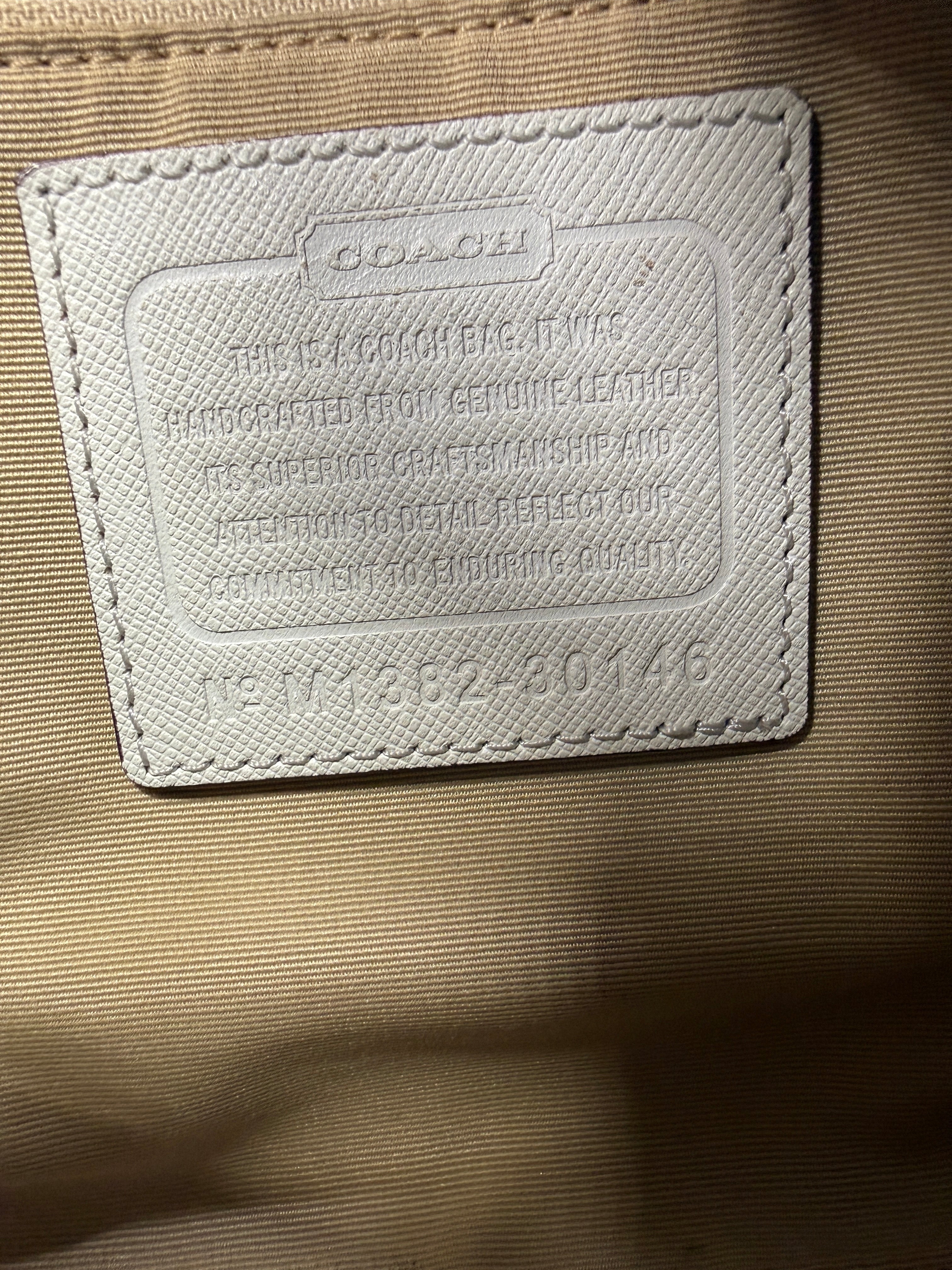 Coach Bleecker Riley Mini Carryall Tasche aus weißem genarbtem Leder (M1382-30146)