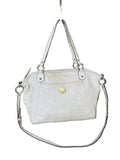 Coach Perforated light grey Leather Shoulder Tote Bag