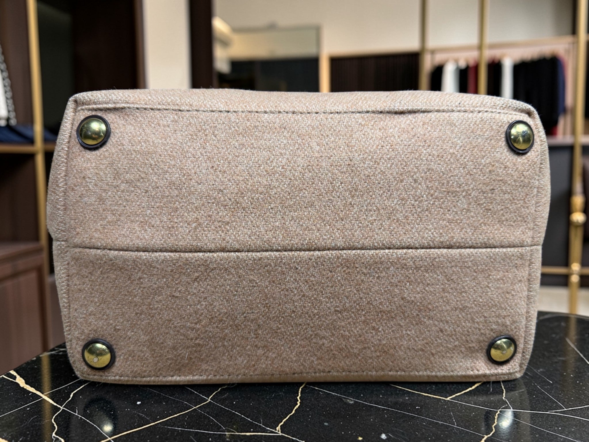 Coach Signature Stripe Wool Tote Bag with Red Bow (H1361-F24786)