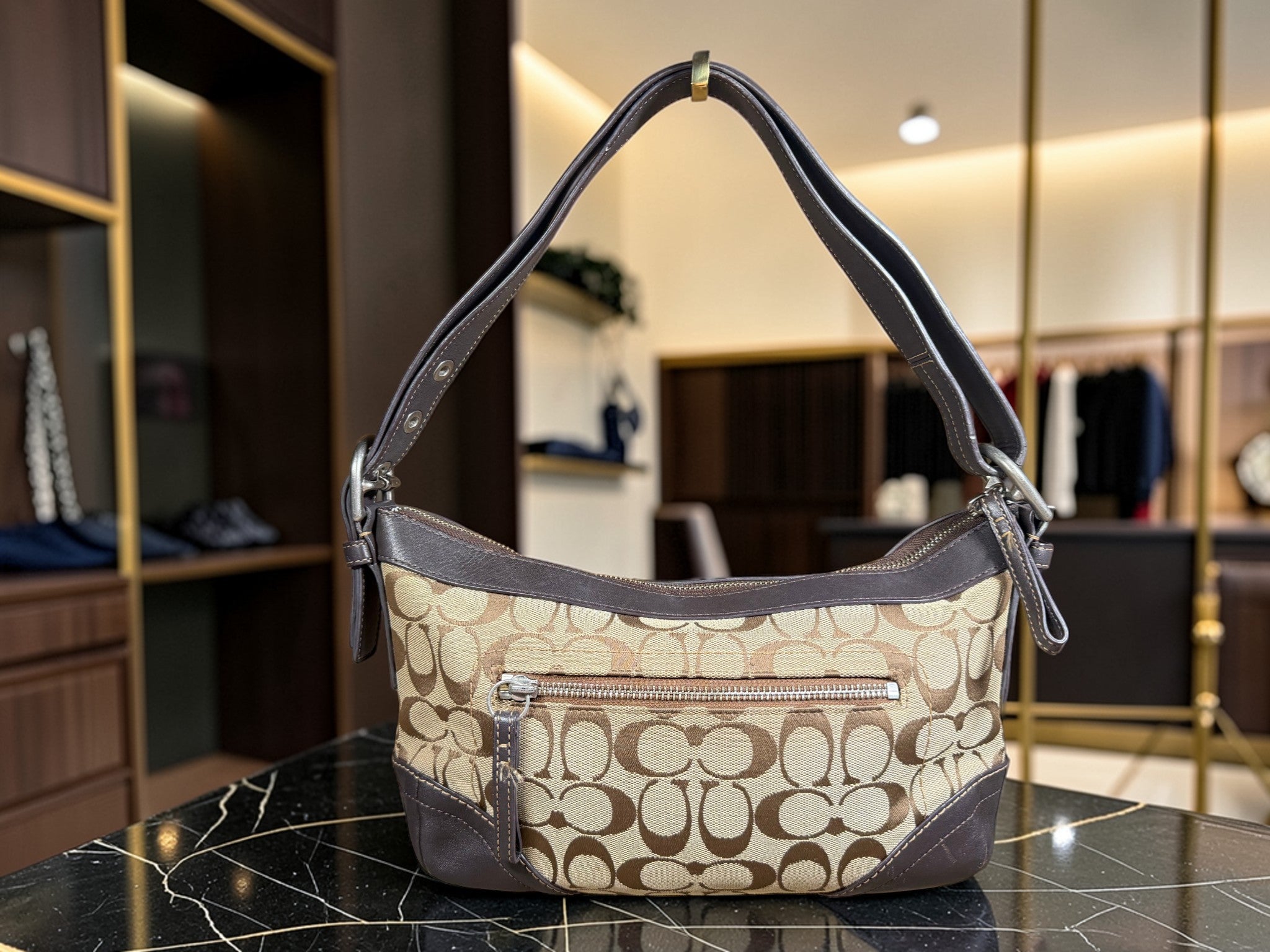 Coach Signature Canvas Hobo Schultertasche (G0832-F13012)