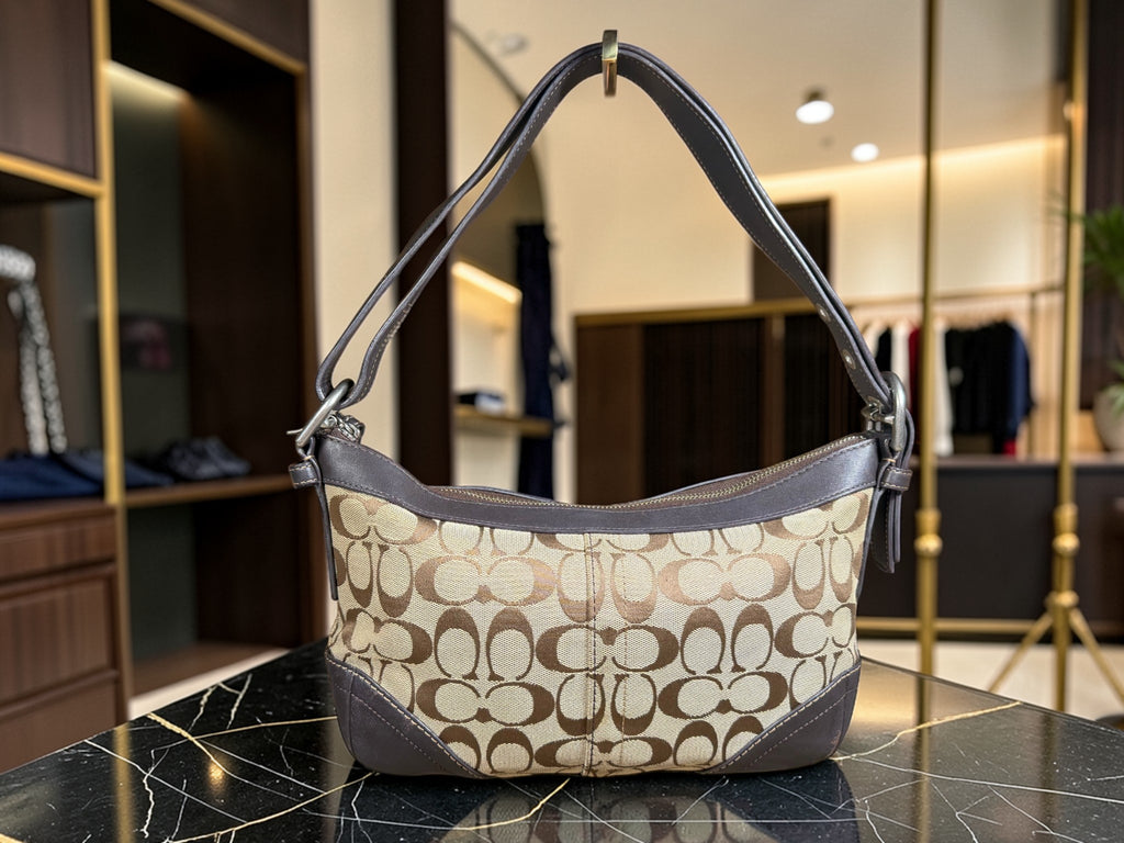 Sac bandoulière hobo Coach en toile Signature (G0832-F13012)