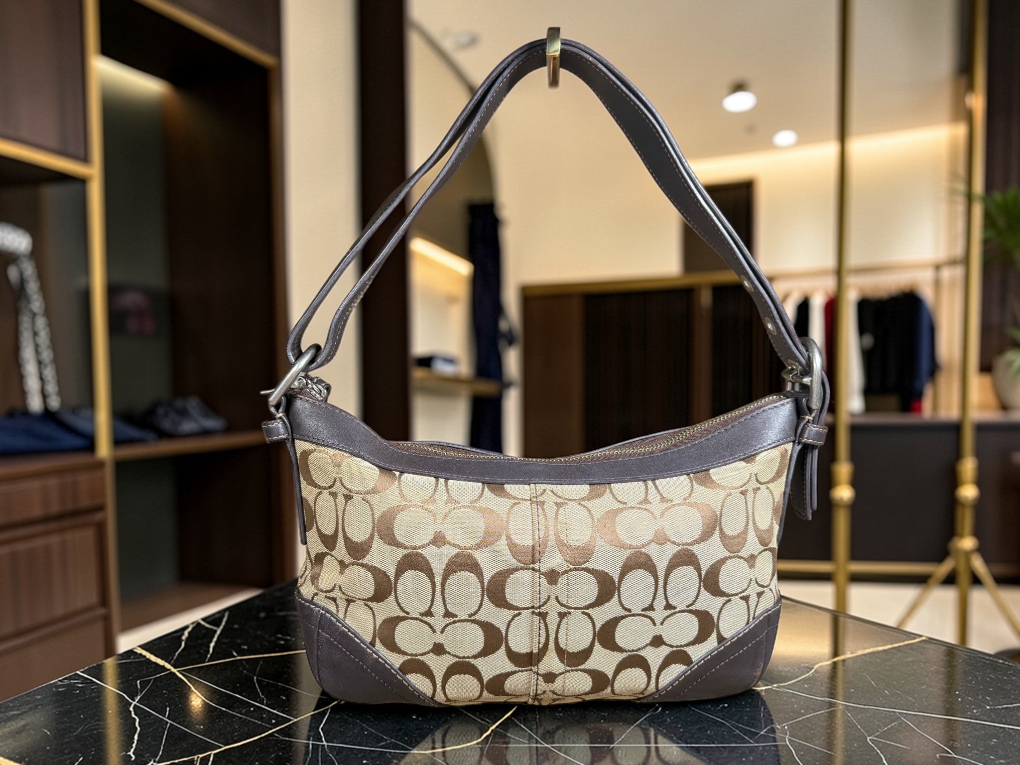 Coach Signature Canvas Hobo Schultertasche (G0832-F13012)