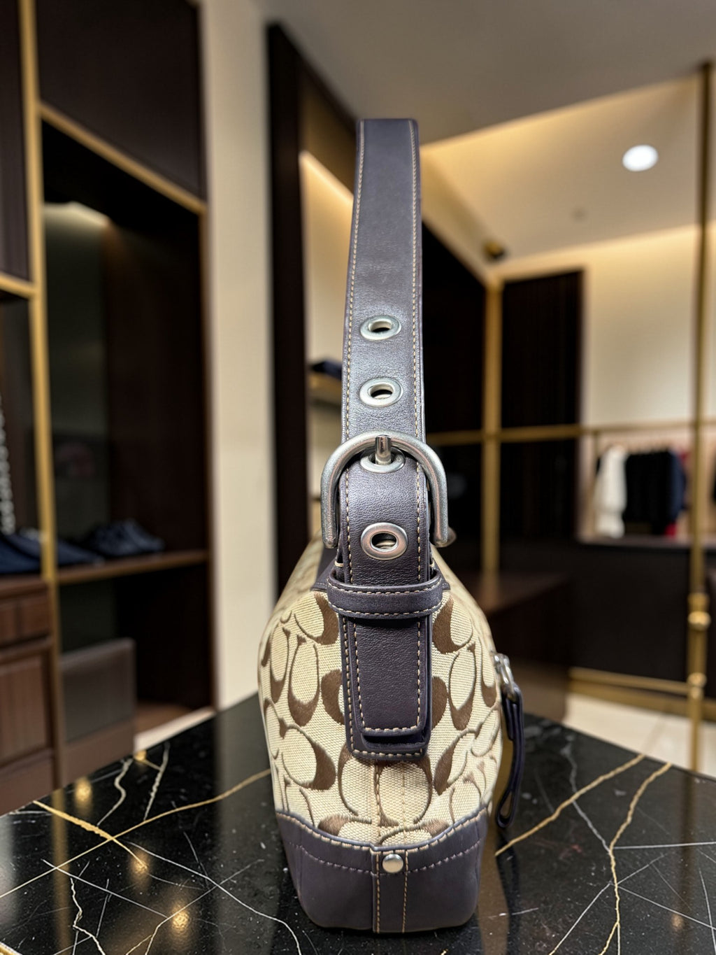 Sac bandoulière hobo Coach en toile Signature (G0832-F13012)