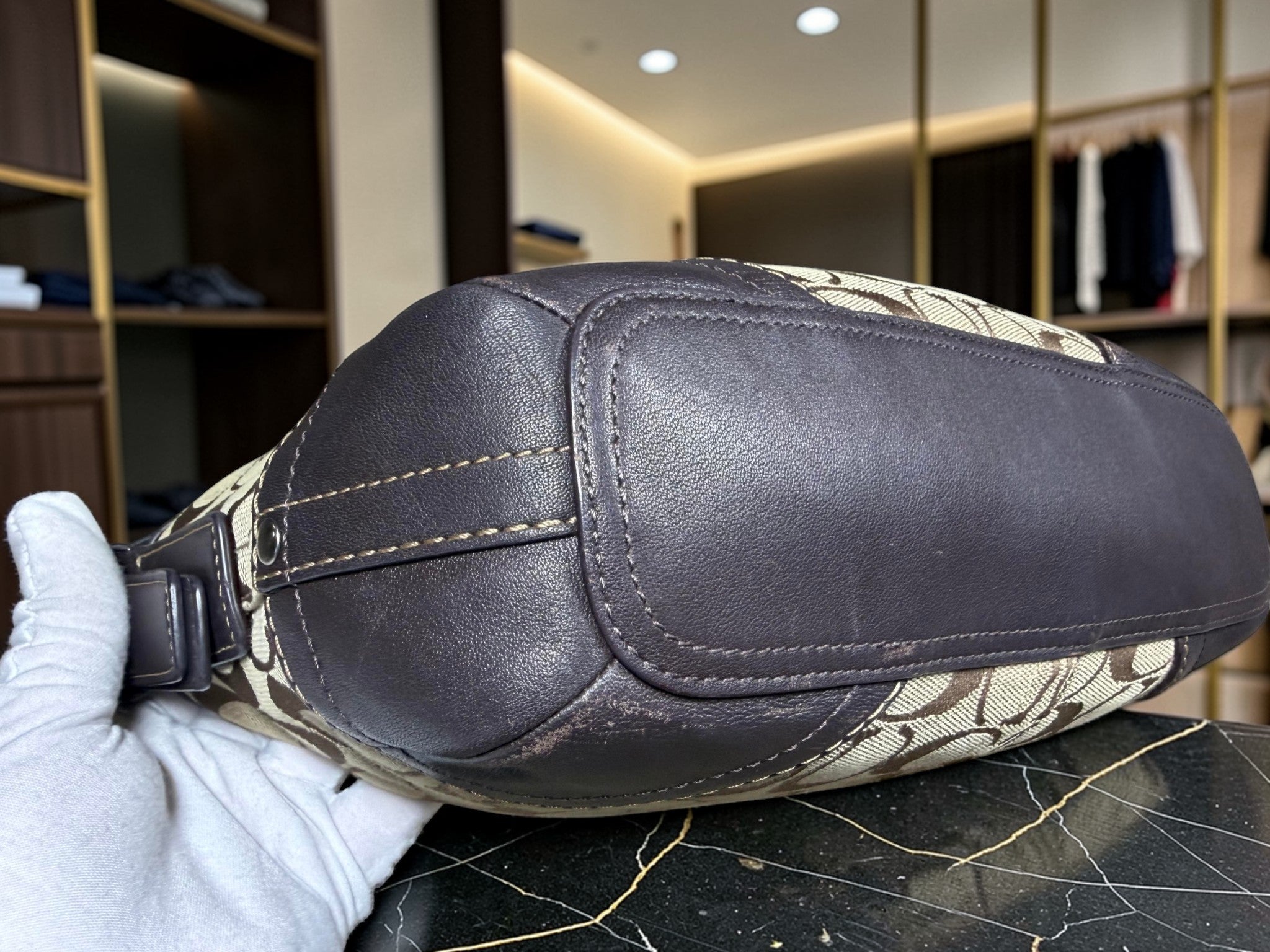 Sac bandoulière hobo Coach en toile Signature (G0832-F13012)