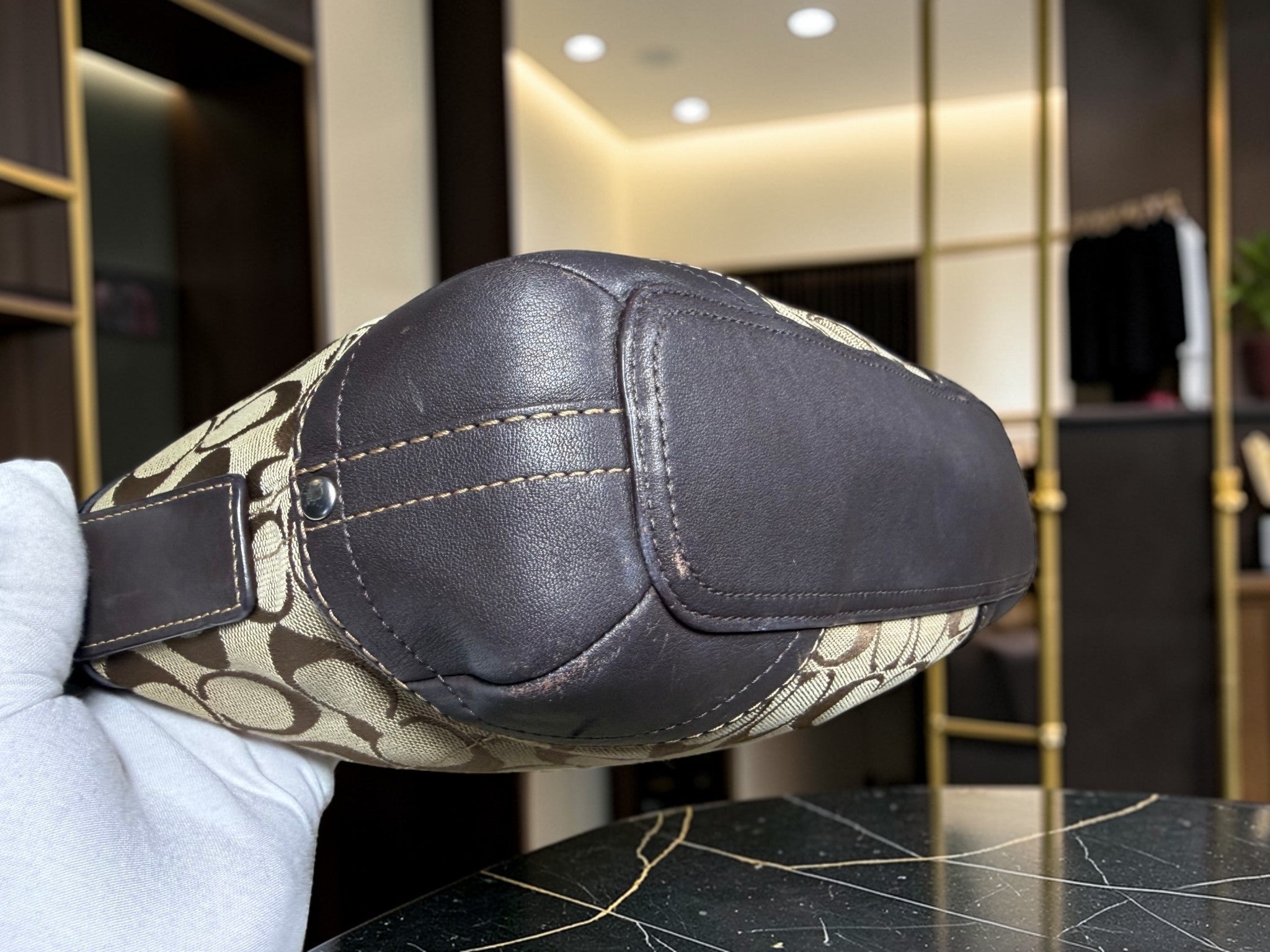 Sac bandoulière hobo Coach en toile Signature (G0832-F13012)