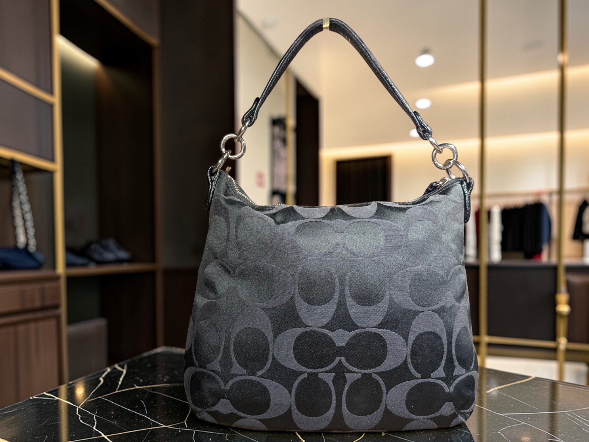 Coach Signature Monogram Hobo-Schultertasche (G1220-19866)