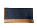 Longchamp Long Continental Wallet in Navy Canvas & Tan Leather (Made in France)