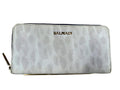 Balmain Zip Around purse in Cream cheetah leopard textured Leather