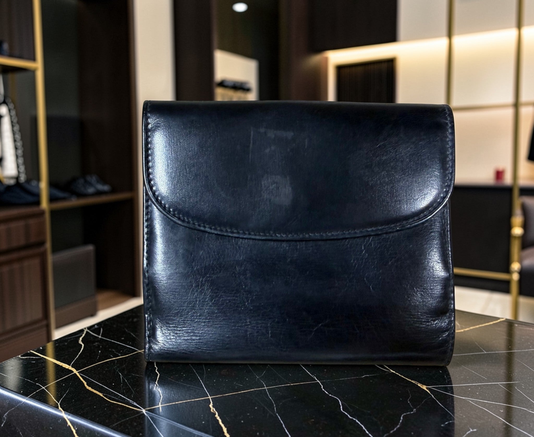 Gucci Jackie Bifold Wallet in Black Leather with Gold Horsebit