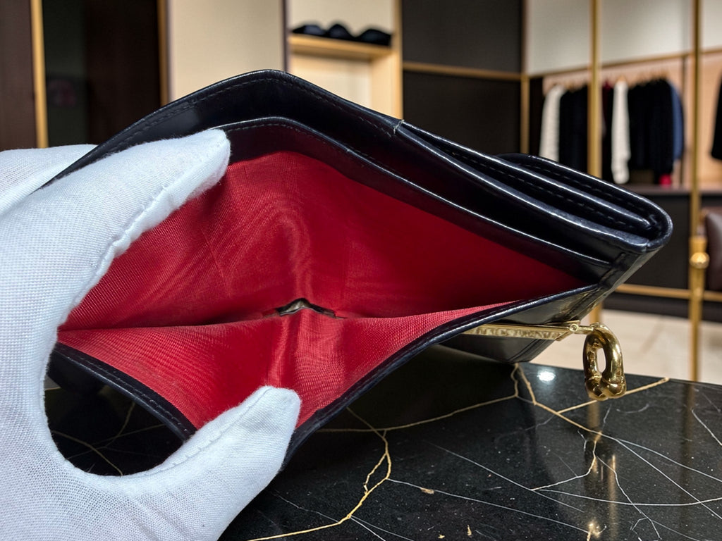 Gucci Jackie Bifold Wallet in Black Leather with Gold Horsebit